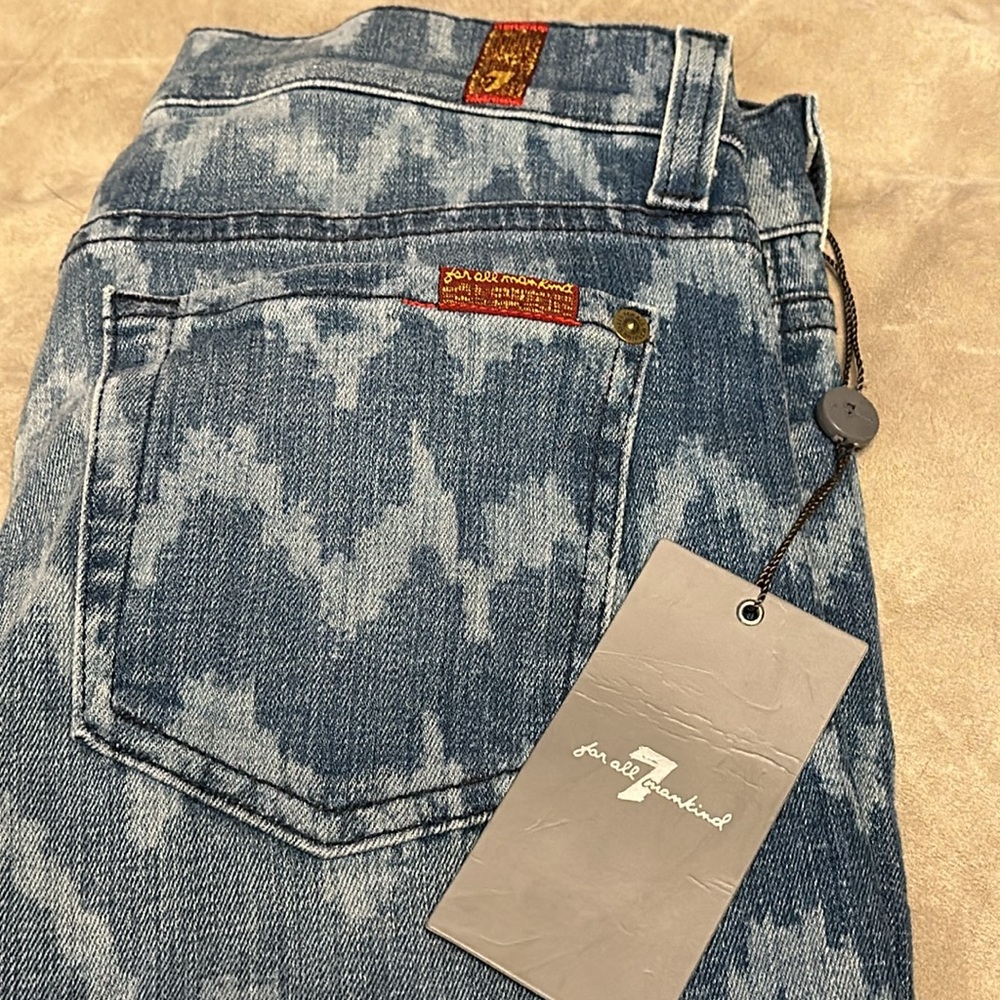 ❤️7  For All Mankind 💙Chevron Cropped Jeans NWT! Size 25 - Picture 4 of 17
